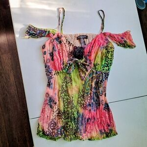 Bisou Bisou Multicolor Off-Shoulder Blouse